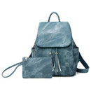Pu Leather New Women'S Backpack Candy Color College Wind Popular Backpack B