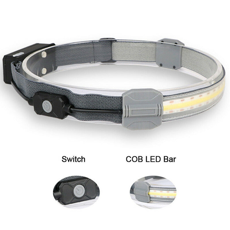 USB Rechargeable Wide Angle LED Headlamps Broadbeam For Adults Outdoor Running