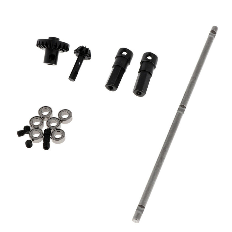 Black Metal Gear Bridge Rear Roller Axle for WPL 1/16 Military Truck Cars
