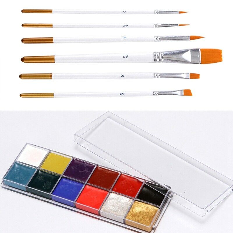 12 Color Face Body Art Painting Body Paint Oil Painting Tattoo Makeup Cosme P1T7