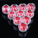10Pcs Acrylic Clear Ring Earring Display Box Storage Case Organizer Red Pad