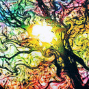 Psychedelic Trippy Tree Abstract Sun Art Silk Cloth Poster Home Decor 50cmx Y8F6