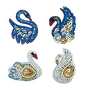 4pcs DIY Full Drill Special Shaped Diamond Painting Swan Shape Key Ring Gifts