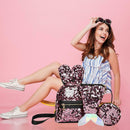 3pcs/set Sequin School Backpack Women Rabbit Ear Rucksack Purse Bags (Pink)