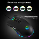 Ergonomic Usb Cable Wired Mouse 800-3200 Dpi Wired with 7 Buttons Rgb Backl