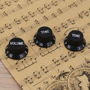 3pcs Plastic Electric Guitar Bass Volume Knob Potentiometer Caps(Black) A