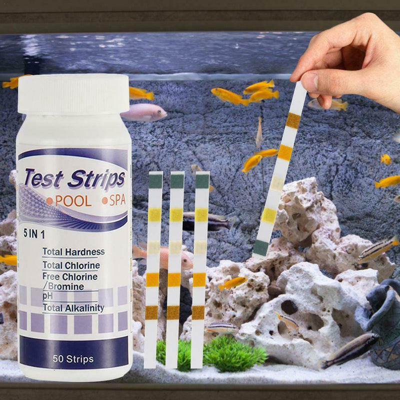5-in-1 Water Quality Test Strip For Checking Aquarium Fish Tank Swimming Pool