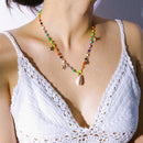 Boho Multicolor Beads Star Choker Shell Pendant Chain Necklace Women Jewelry BX