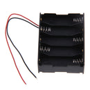 1 pcs New 10x AA Mobile Battery Clip Holder Case Box with Wire Leads Black