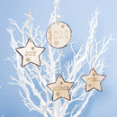20Pcs/Set Letters and Snowflake Engraved Wooden Christmas Pendants Decorati A6O2