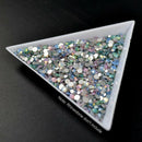 10Pcs Triple-cornered Plastic Rhinestones Beads Crystal Nail Art Sorting Tr B5N4