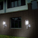 2x Stainless Steel Outdoor Garden Solar Powered Shed Fence Wall LED Door B8W8