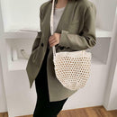 Women Crossbody Bag Woven Bucket Mobile Coin Purse Messenger Oval Shoulder Bags
