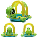 Baby Kids Float Seat Tortoise Boat Inflatable Swim Ring Pool Water Fun Sunshade