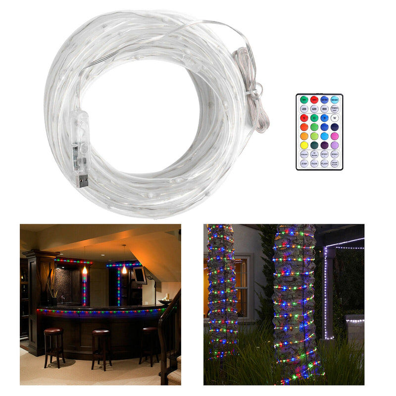 100 LED Curtain Fairy Lights USB String Light With Remote Xmas Party Wedding
