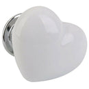 4pcs Handle Ceramic Door Knob Heart Shape for Closet Drawer White P7R1