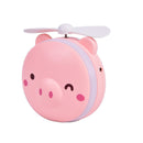 Mini Portable LED Fill Light Makeup Mirror with Handheld Fan USB Rechargeable