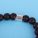 Black Beaded Lava Stone Virgo Zodiac Sign Horoscope Bracelet Metal Constellation