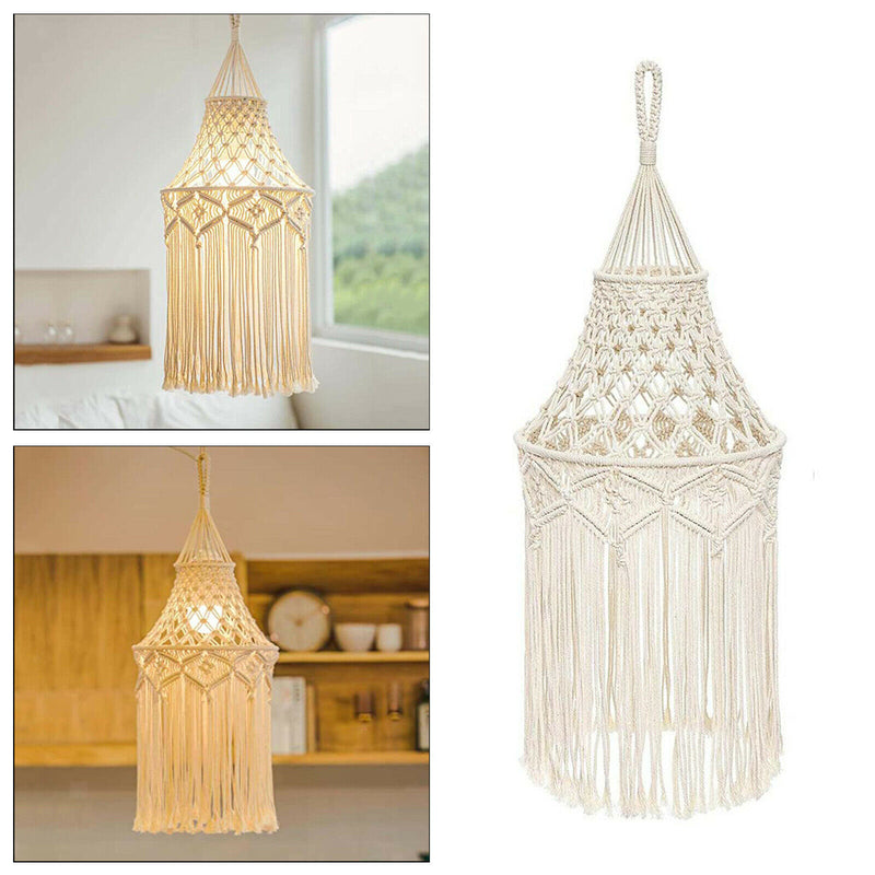 Macrame Lamp Shade Hanging Ceiling Pendants Light Shade Fitting for Chandeliers