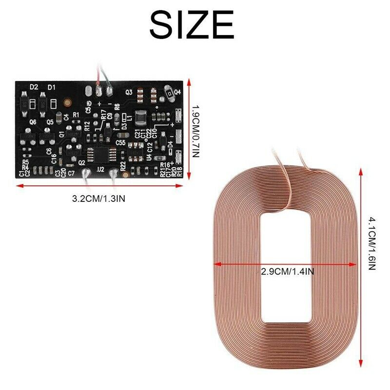 DIY Qi Standard Wireless Charging Coil Receiver Module PCB Circuit Board, 5 Y2Z6