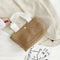Women Straw Handbag Beach Woven Bucket Totes Travel Shopping Bag (White)