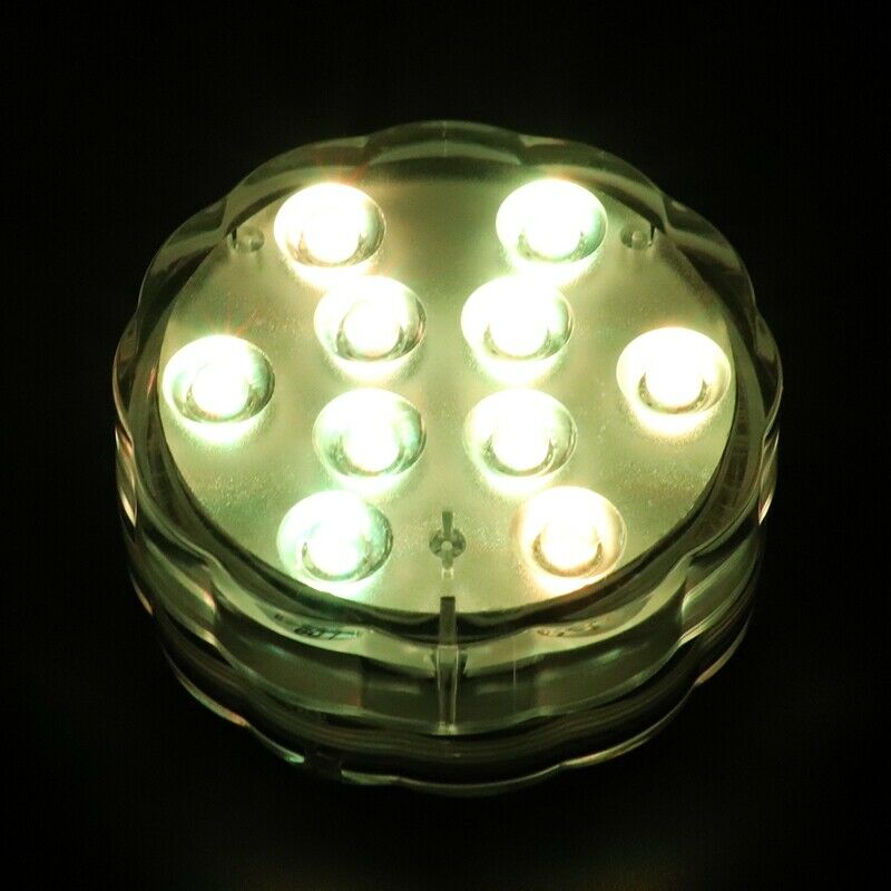 10 LED Lights RGB Submersible Waterproof Wedding Party Light Vase Base Flor L1N8