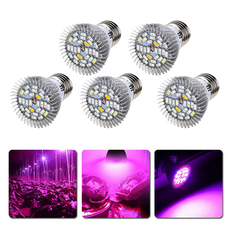 Set of 5 E27 10W Full Spectrum LED Growing Light Bulb Lamp For Flower Indoor