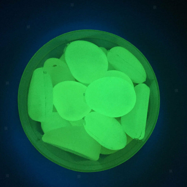 100 GLOW IN DARK PEBBLES STONES LUMINOUS GARDEN OUTDOOR HOME DECOR SKY BLUE