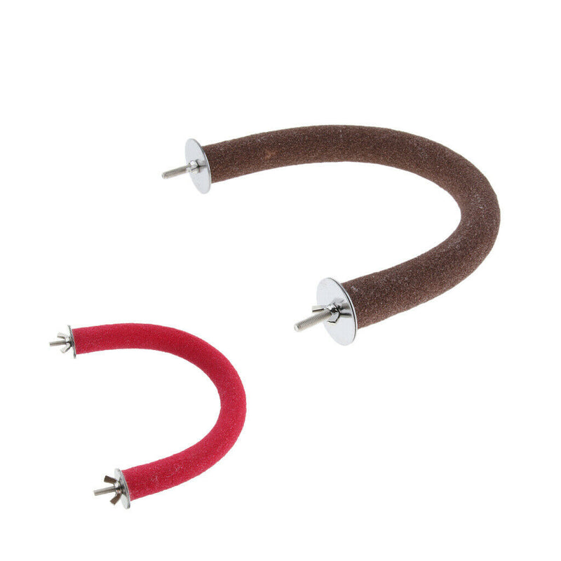 Bird Perch Nature Wood Stand for Small Medium Large Parrots - 2 Pcs Different