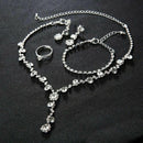Rhinestone Crystal Necklace Earrings Bracelet Ring Wedding Bridal Jewellery Set