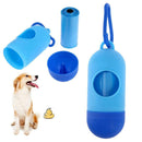 Pet Dog Garbage Clean up Bags Holder Dispenser + Poop Bags Set(Blue)