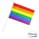 50 Pack Rainbow Small Mini Stick Flags,Decorations For Rainbow Pride Party E4G1