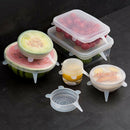 Silicone Bowl Covers Stretch Food Saver Wraps 6 Pack Reusable Food Lid White