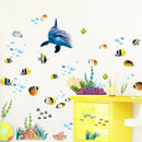 Dolphin Fish Aquarium Ocean Wall Stickers For Kids Rooms Bathroom Kitchen DSEAU