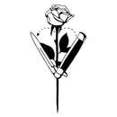 2 sets Waterproof Flower Tattoo Stickers New Teens Women Black And White Flower