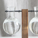 Test Tube Flower Vase Wooden Stand for Hydroponic Plant Stand with 2 Vase Boxes