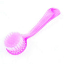 Nonslip Plastic Handle Facial Face Skin Care Cleaning Soft Brush Clear Fuch U8N8