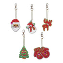 5pcs DIY Full Drill Diamond Painting Special Shaped Christmas Key Chain