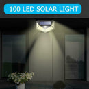 2pcs 100LED Solar Motion Sensor Wall Light Waterproof Garden Security Lamp