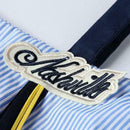 Short Sleeve Hollow Off Shoulder Strapless Stripe Women Tops (Blue XXL)