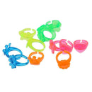 Mixed Colored Plastic Rings Kid Christmas Stocking Fillers - Pcak of 12