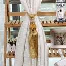 1 Pair Window Curtain Tieback Beaded Ribbon Tassel Rope Curtain Tie Back Cu