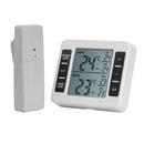 Wireless Digital Freezer Fridge Thermometer Indoor Audible Alarm w/ 2 Sensor