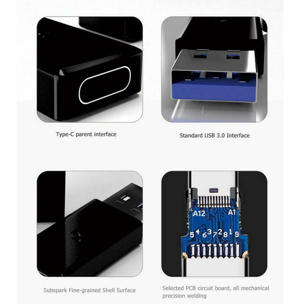 Portable USB 3.0 Male to Type C Female Adapter USB-C to USB 3.0 Converter #gib