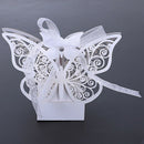 50pcs Butterfly Wedding Favour Box Birthday Party Gifts Candy Boxes (White) T6N7