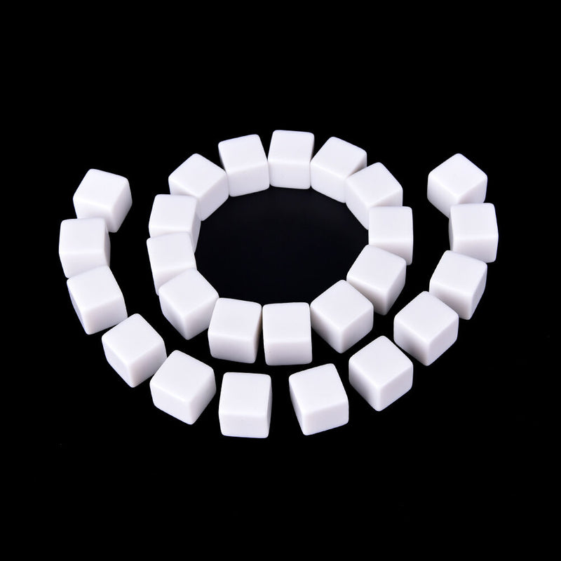 25PCS 16mm gaming Dice white standard six sided die 6D RPG counting cubes M&E