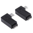 2pcs 90 Degree Micro USB Female to Micro USB Male Adapter Connector
