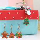 4pcs DIY Full Drill Special Shaped Diamond Painting Xmas Tree Elk Key Ring Gifts