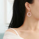Fashion Luxury Round Earrings Lady Crystal Geometric Hoop Earrings Jewelry