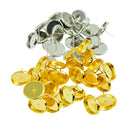 48Pcs Brass DIY Ear Studs Earring Cabochon Blank Bezel Base Tray 12mm HOT